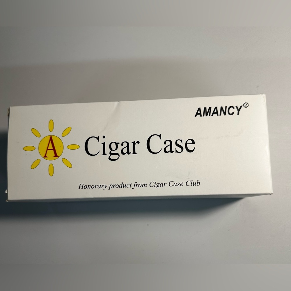 Amancy Cedar Cigar Case Wood Humidor New Black Leather with Hygrometer - Picture 11 of 16